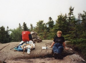 Resting on he rocks and eating blueberries