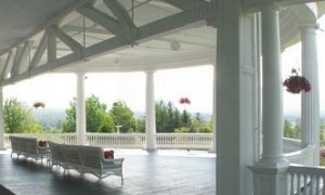 The inviting hotel veranda