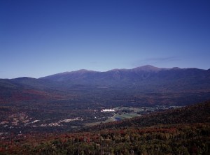 Mt. Washington Hotel, a speck in the valley from our high vantage point in the Presidential range