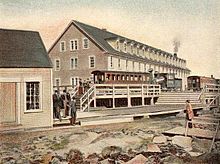 The summit today is quite different from this rendering of the second summit house in 1904