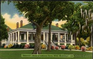 A postcard view of lovely Beauvoir, finished in 1850, home of Jefferson Davis