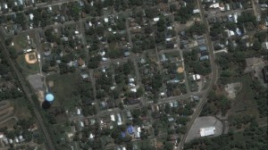 Aerial view of the coast before the storm