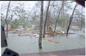 Taken from the second story during Katrina by Barbara Bradford, whose husband swam out to rescue the marooned man