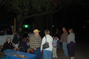 A chill in the air but a small stove and friendly chatter warmed us
