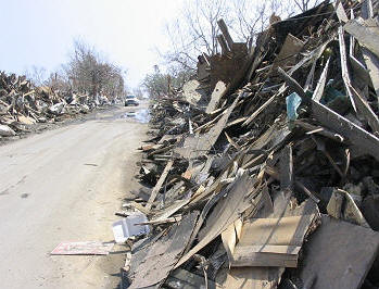 A Waveland street, cleared after Katrina