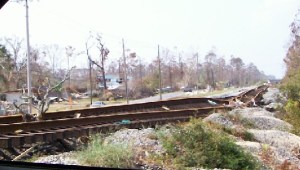 The railroad tracks parallel Rte 90 a couple of miles inland