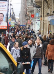 Throngs even on Sunday, but the mood is happier