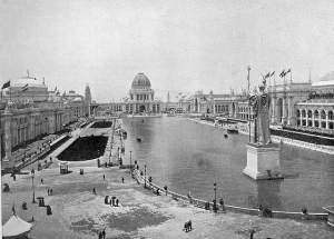 Court of honor with statue of liberty